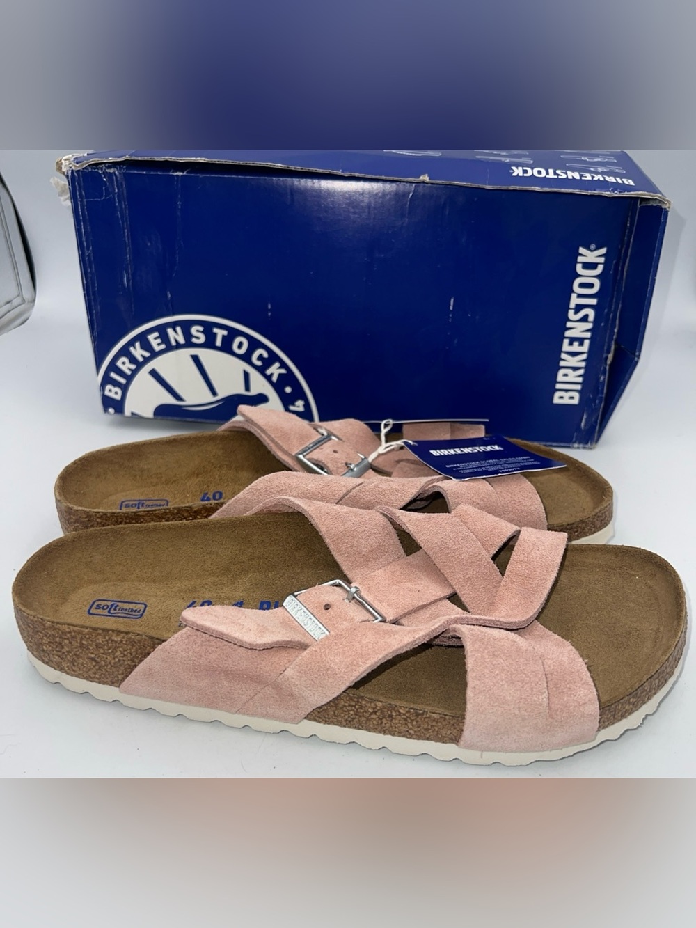 Birkenstock Lugano Suede Pink Clay Sandals EU40 Women US 9-9.5 Narrow/Reg NEW - Picture 2 of 13